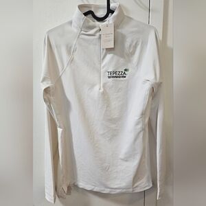 Peter Millar Women's White Raglan Sleeve Perth Layer Quarter-Zip Size Small